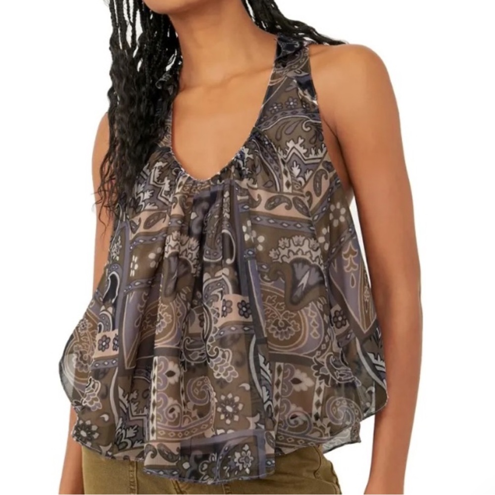 NWT FREE PEOPLE Strawberry Print Halter Tank
